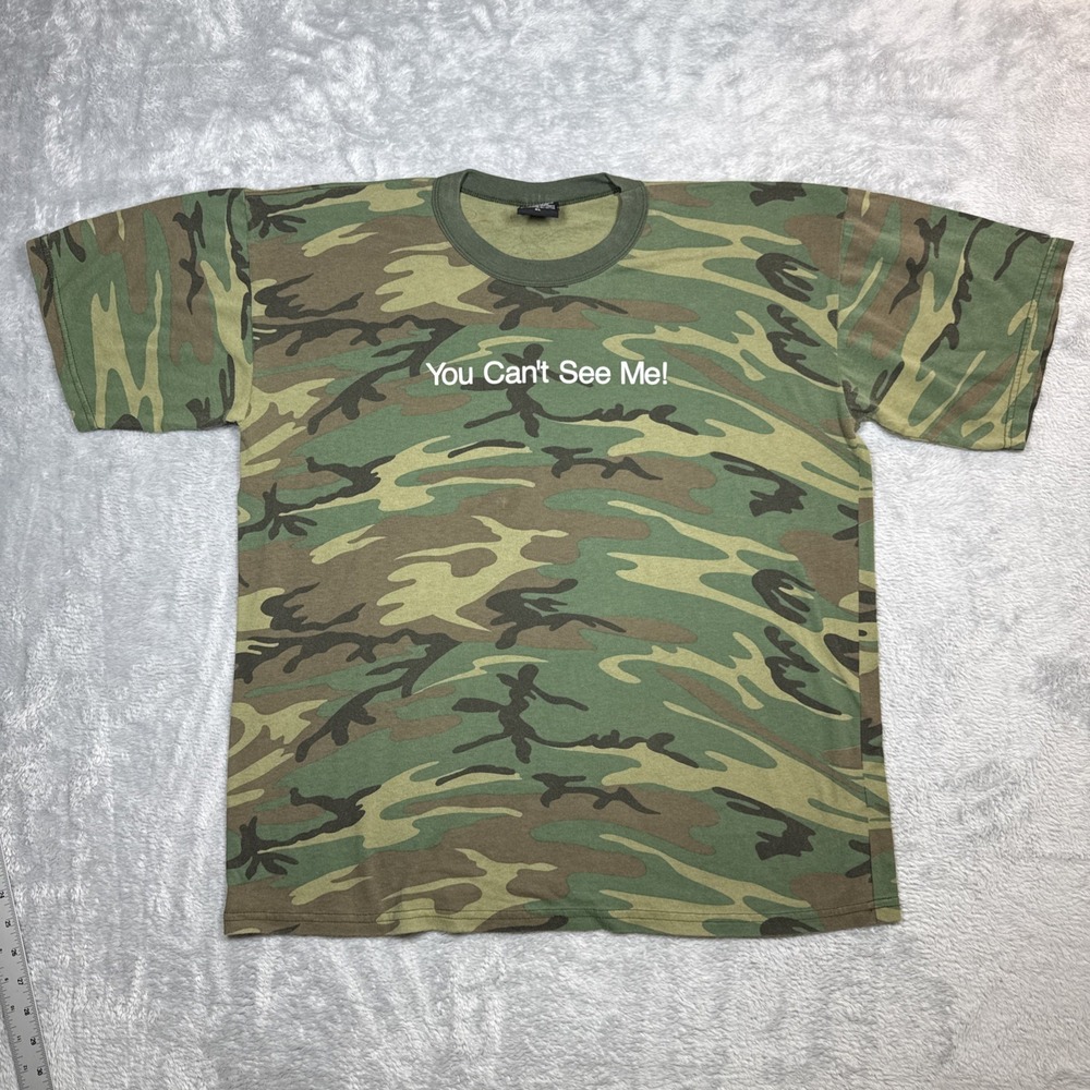 Rothco You Cant See Me Shirt Mens XL Green Camo Crewneck Y2K